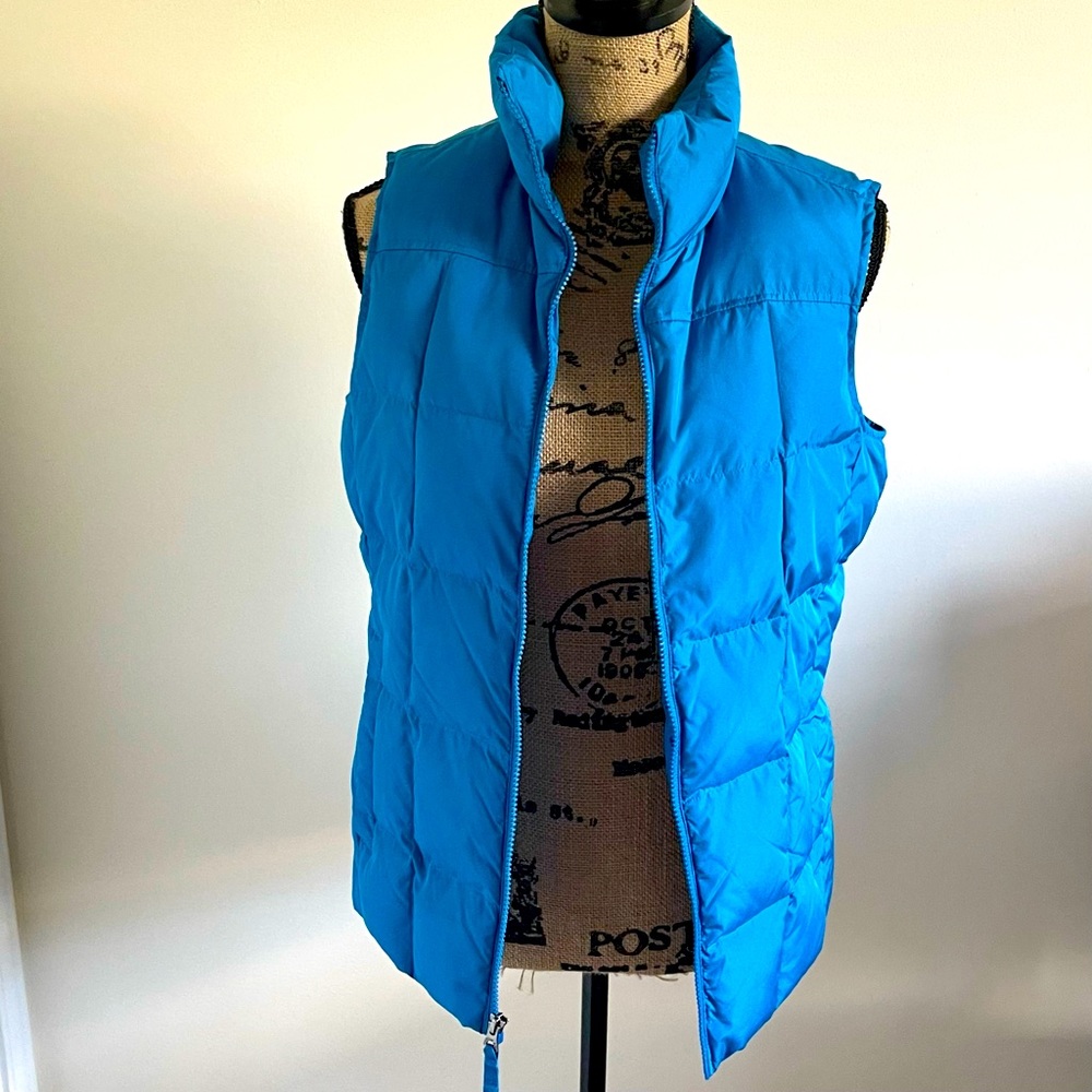 Land’s End Blue Zip Puffer Vest Sz S